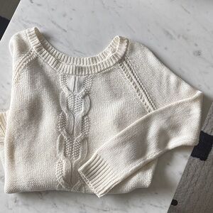 Apt. 9 Cream Cable-Front Crewneck Sweater